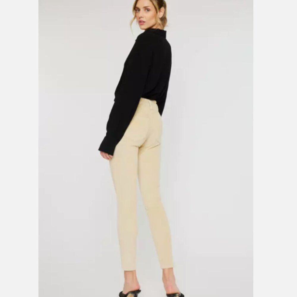 KanCan Lupe‎ High Rise Corduroy Pants Jeans Womens 9/28 Beige Ankle Crop - Picture 2 of 12